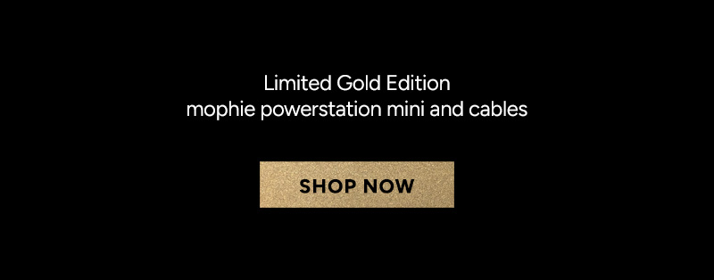 Limited Gold Edition mophie powerstation mini and cables