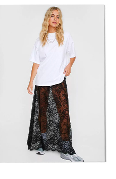 Lace Aline Maxi Skirt