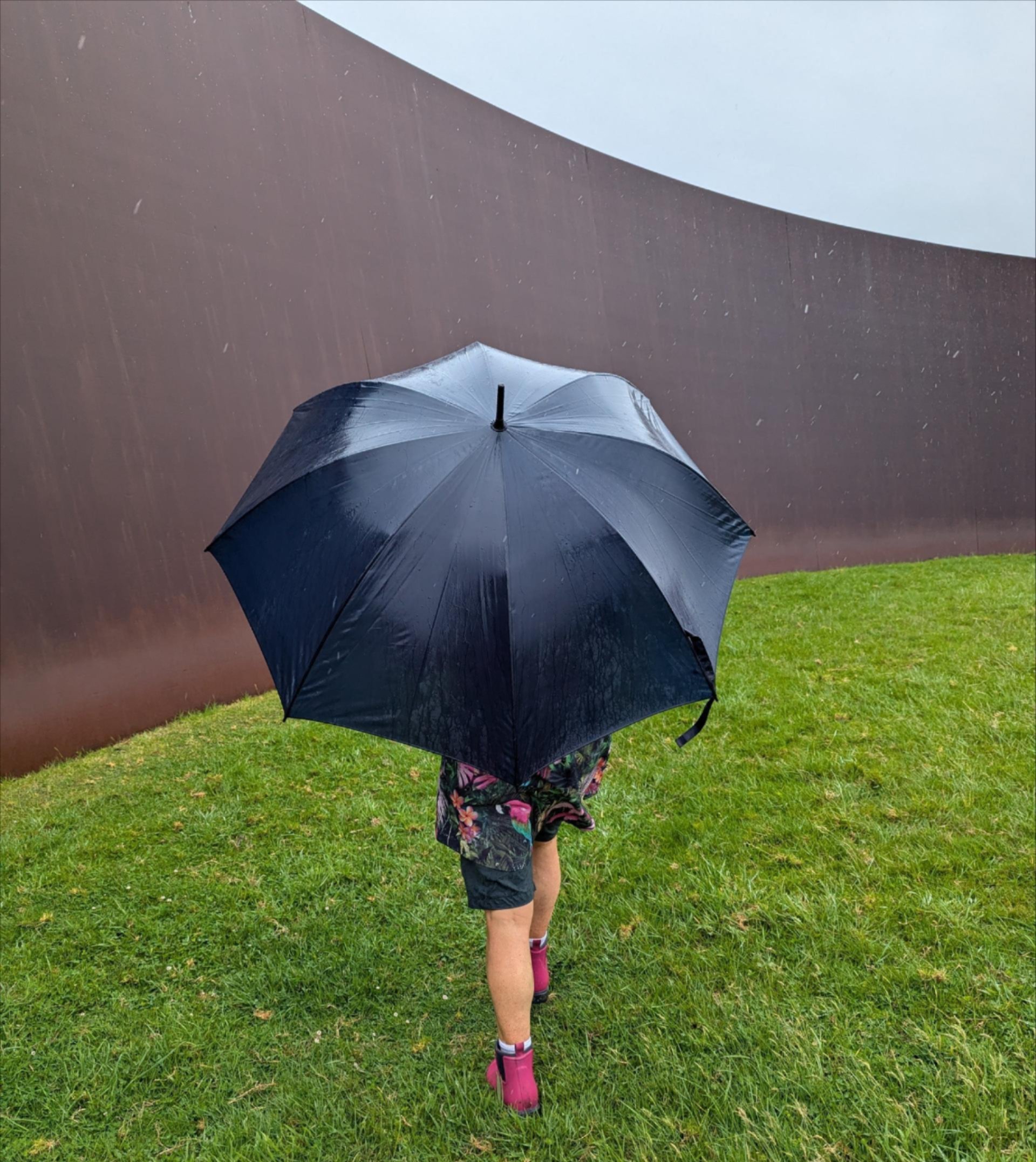 person walking with an umbrella