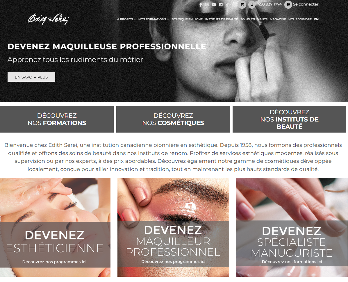 Sitio web de Edith Serei creado con Logicake