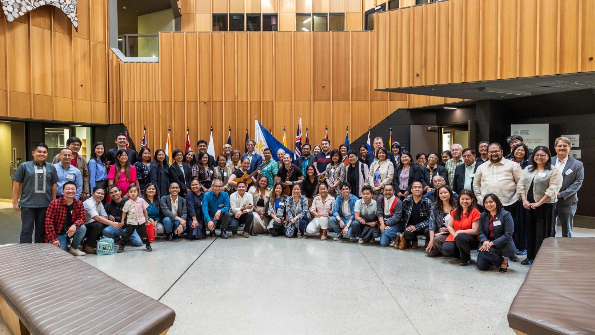 Group photo of members of the Philippine’s Institute in the Hedley Bull Building.