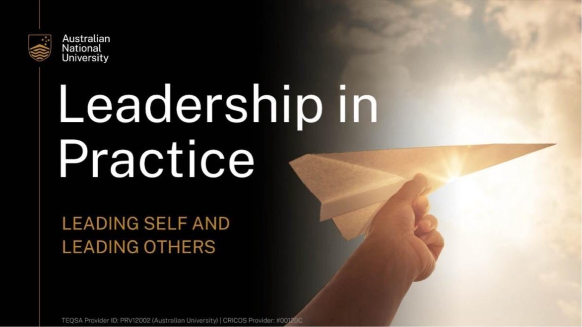 Leadership in Practice headline poster with the title 