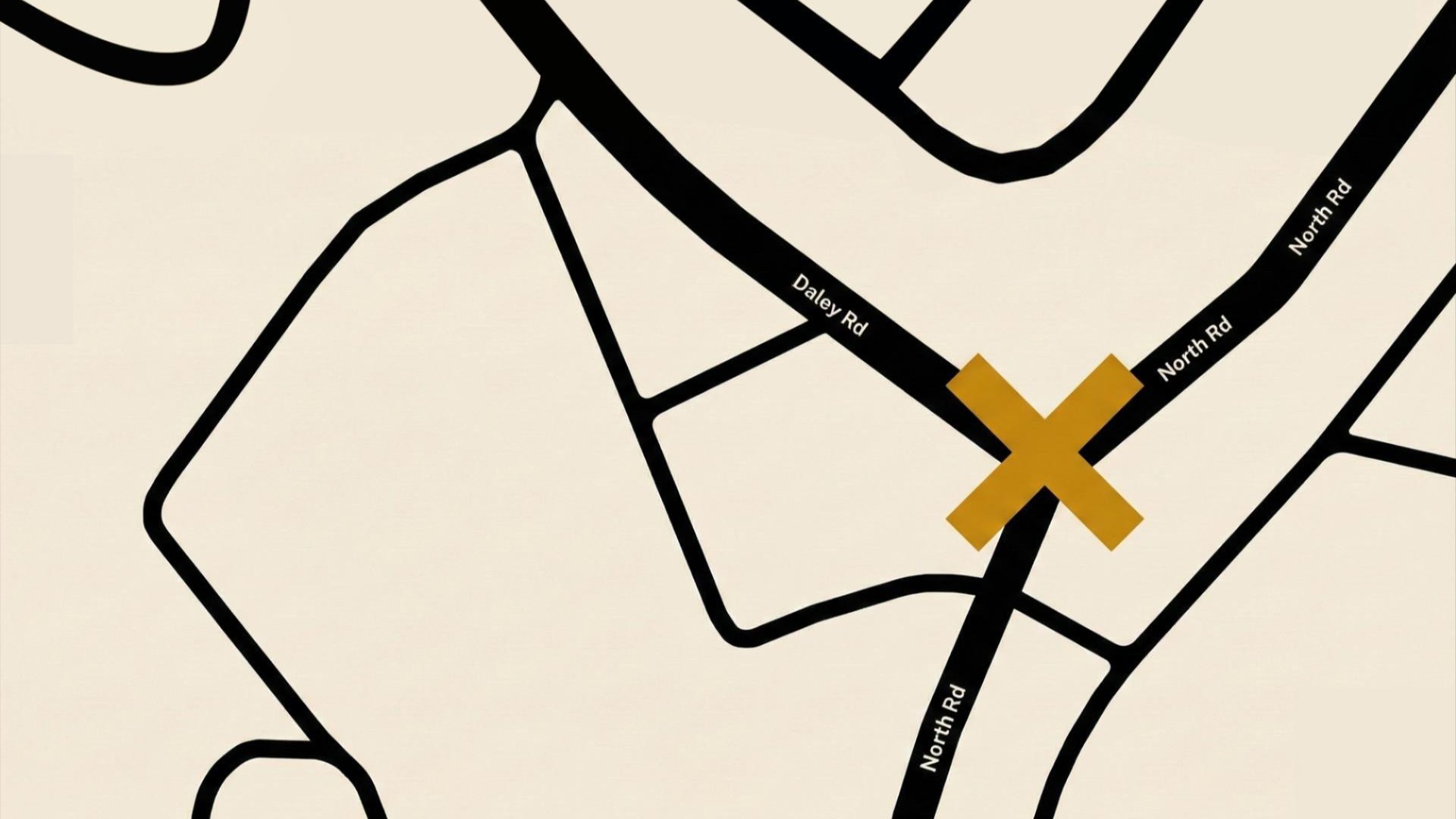 Map of ANU campus highlighting a temporary closure on Daley Road near North Road with an X pointing to the blocked section.