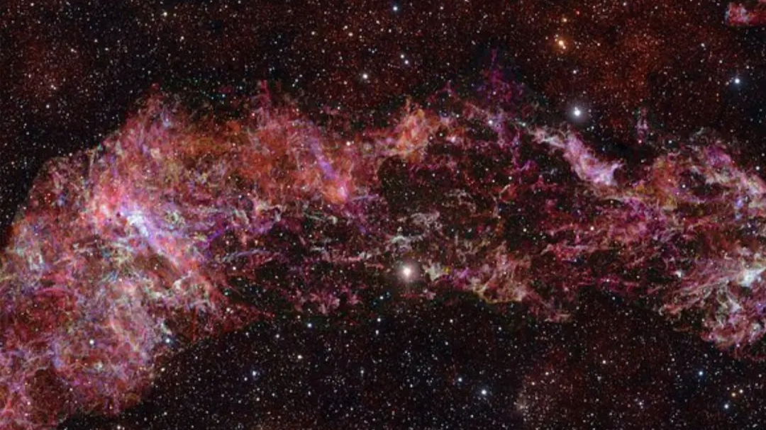 Swirling vortex of gas at the centre of the Milky Way Galaxy containing vivid colours