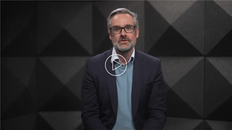 Thumbnail of CFO, Michael Lonergan’s video of him sharing  the quarterly financial update.  