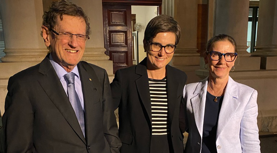 UWA Chancellor The Hon Robert French AC, Professor Rosalind Dixon and Law Dean, Sharon Mascher.