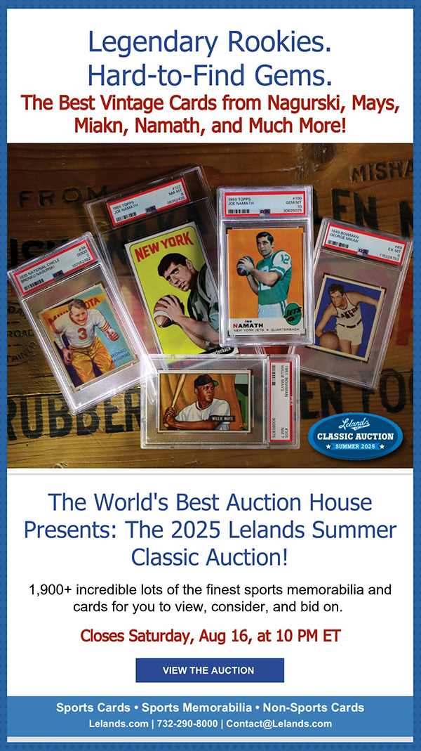 Nagurski, Mays, Namath, and More Up for Bid at Lelands!