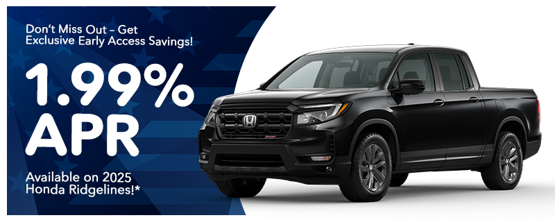 1.99% APR on New 2025 Ridgeline Models*
