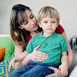 Mother with sick child
