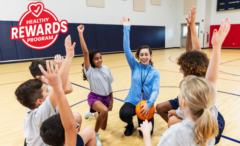 Group of students in gym class