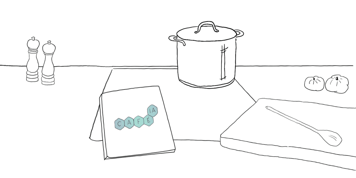 Gif lettre d'information Cénum ''recette inratable café IA'' montrant un plat cuisant dans une marmite