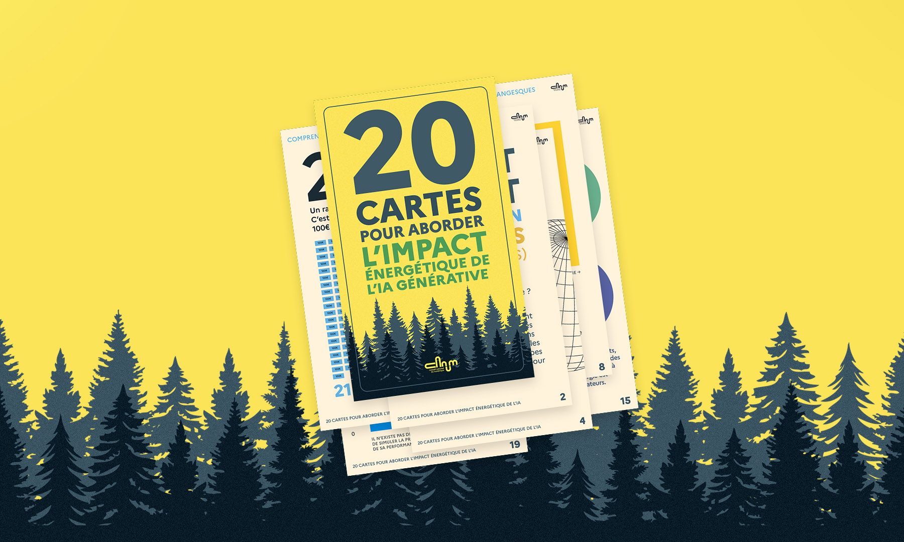 Visuel 20 cartes pour aborder l'impact énergétique des l'IA générative.