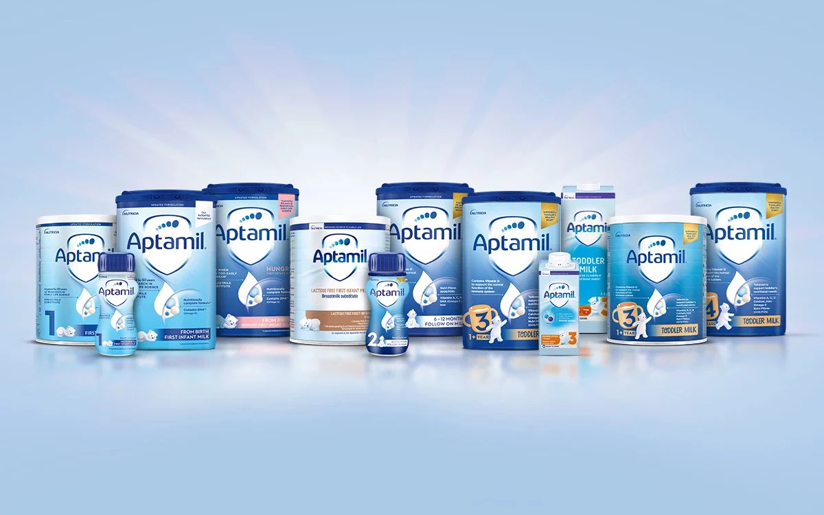 Visuel des laits pour bébé Aptamil de Danone