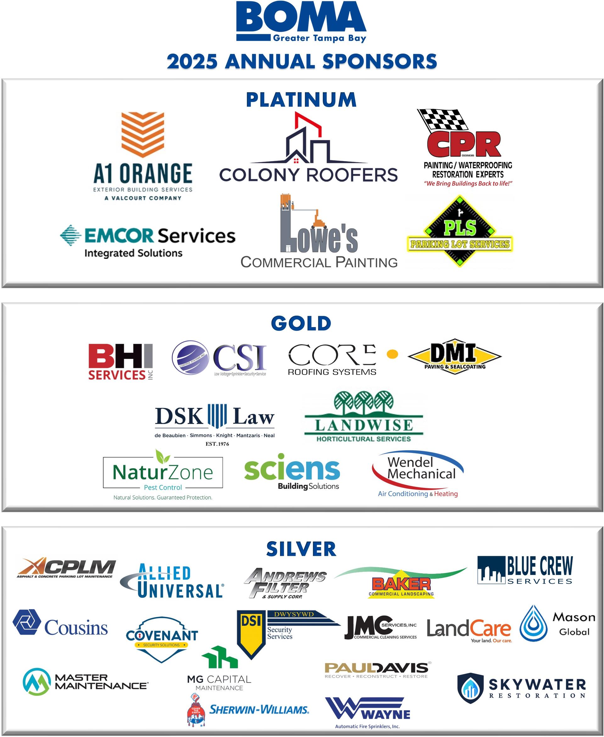 BOMA GTB 2025 Annual Sponsors