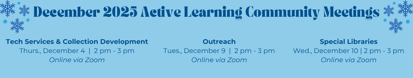 December 2025 Active Learning Community Meetings