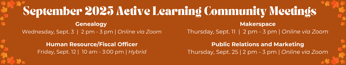 September 2025 Active Learning Community Meetings