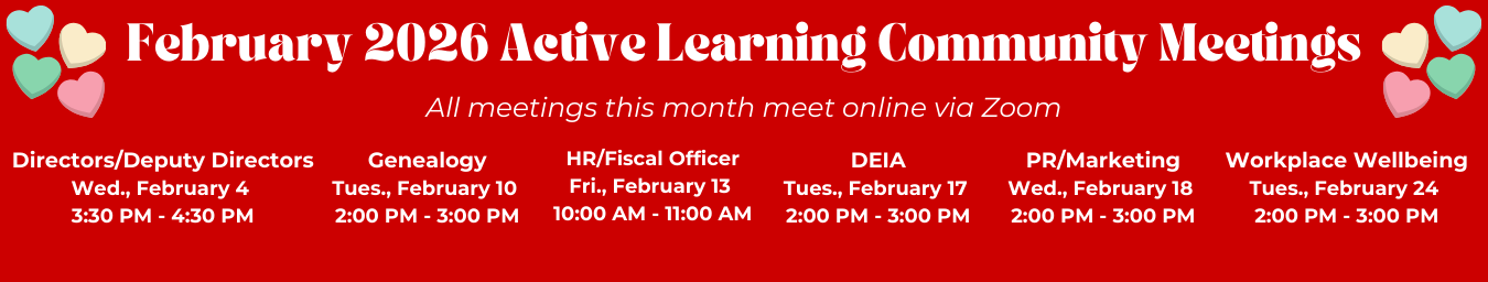 February 2026 Active Learning Community Meetings. 