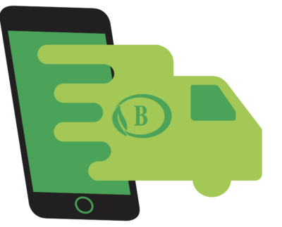 Logo of the BUD app -- a truck cab emerging from a phone screen