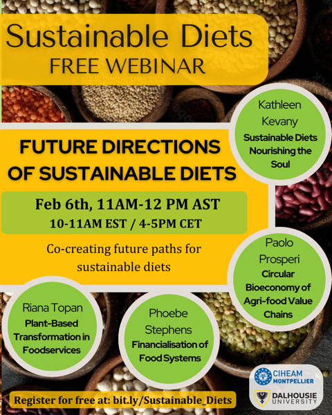 Sustainable Diets free webinar: Future directions of sustainable diets Feb 6th 11AM-12PM AST http://bit.ly/Sustainable_Diets