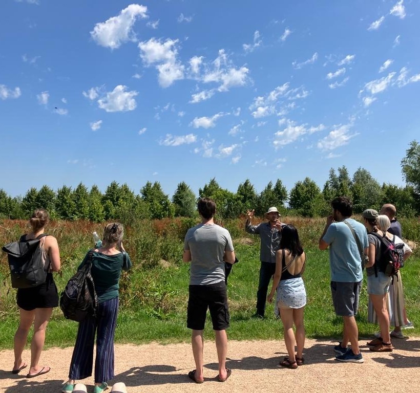 Members visit the local food forest. Photo provided by VOKO Utrecht.