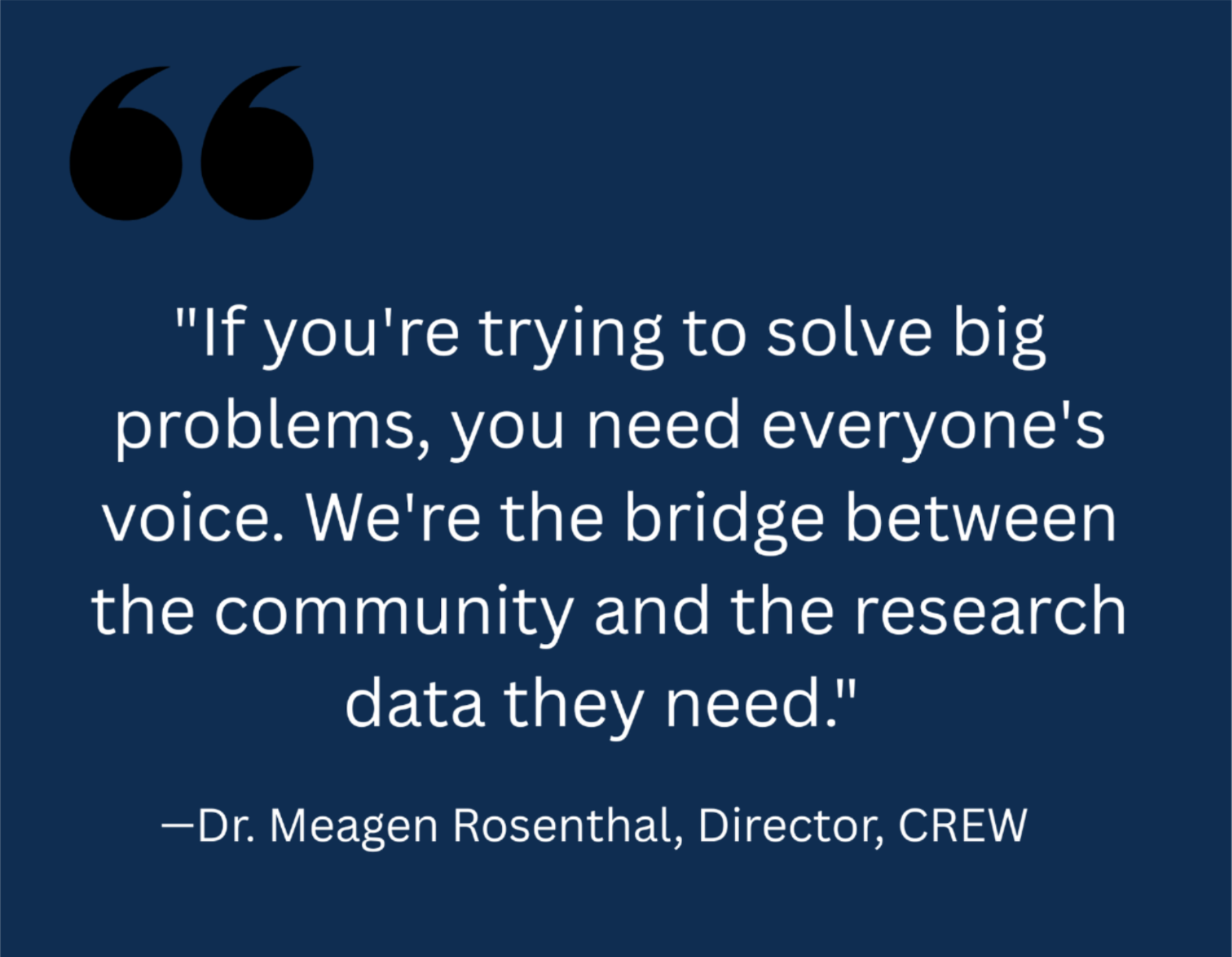 Quote from director of UM CREW