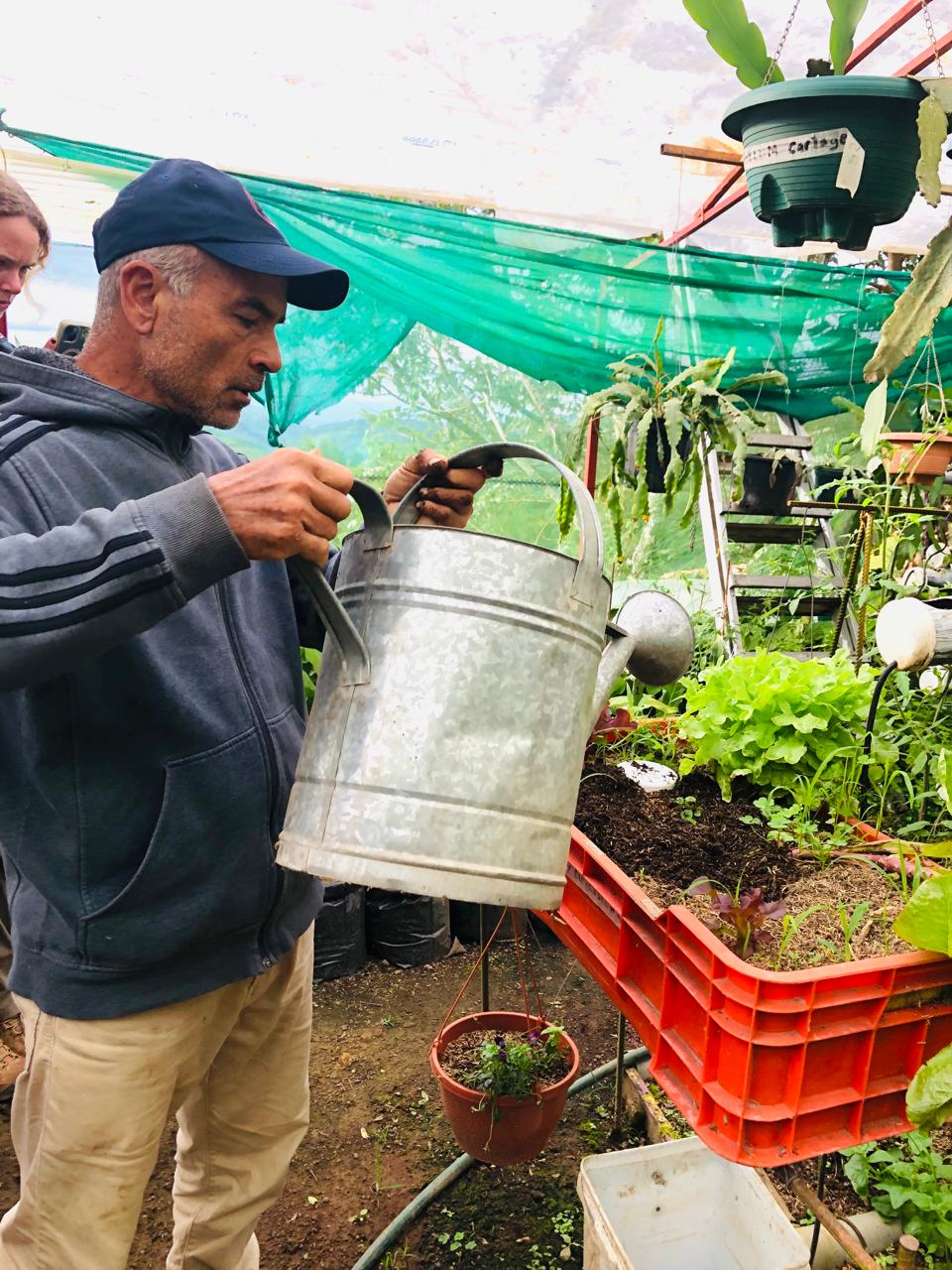 Photo: Monteverde farmer-to-farmer knowledge sharing in action. Photo provided by Mary Little.