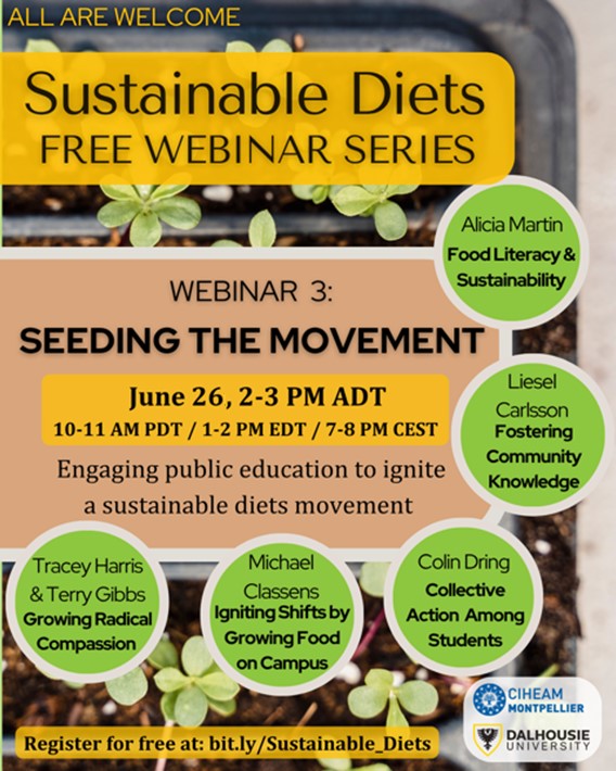 Sustainable Diets free webinar: June 26, 2-3 PM ADT
