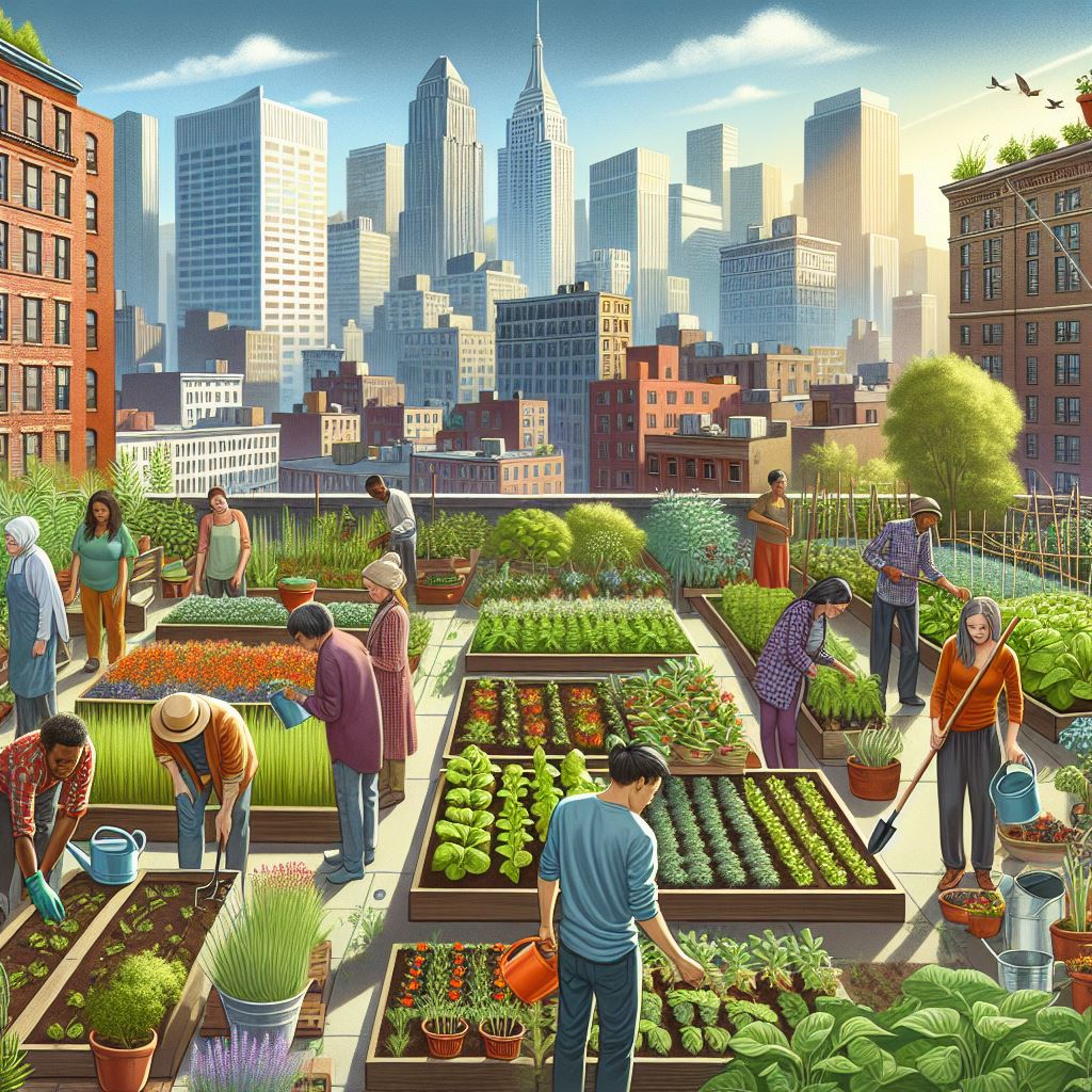 Illustration: An example of the effective use of urban rooftops for urban farming. Image created using AI and provided by the authors.