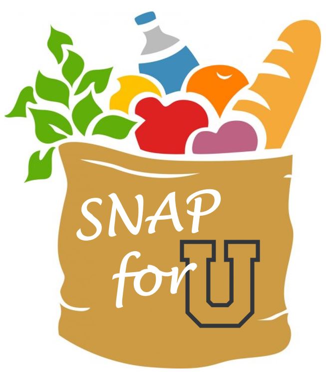 SNAP for U logo is a grocery bag with food showing at the top