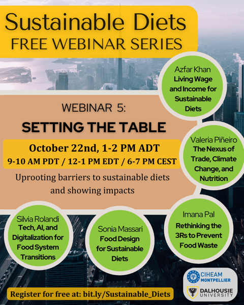 Sustainable Diets webinar info