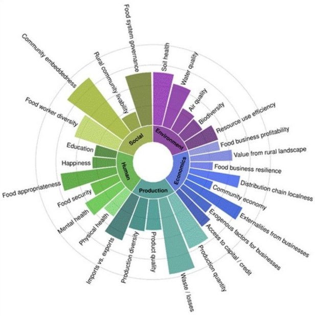 Figure 4 from the article: “Sunburst Plot of the Type Proposed to Communicate Sustainability Outcomes”
