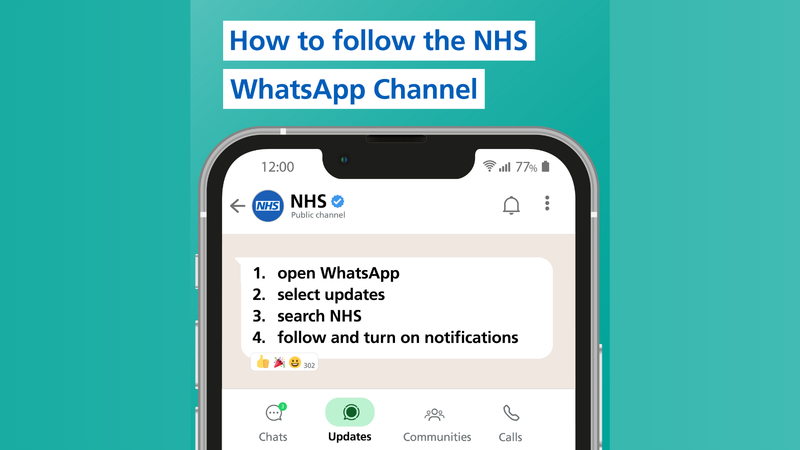 How to follow the NHS WhatsApp Channel