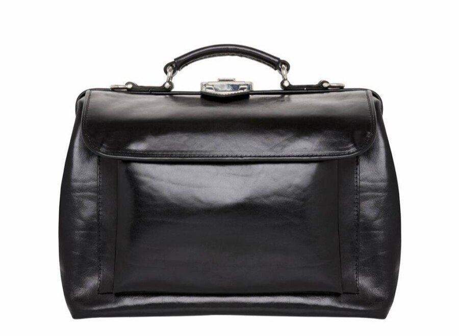 Mutsaers Leather Doctor's Bag - Der Doktor - mittelgroß mit Fronttasche Schwarz