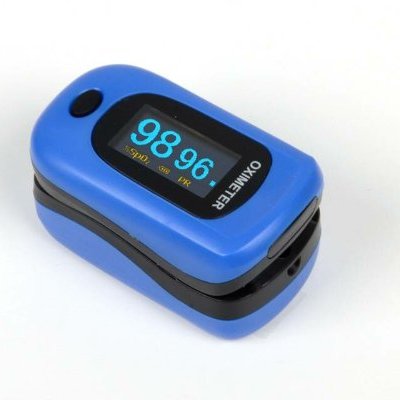 SaturatiemeterBlauw, vingerpulsoximeter, oximeter, perfusie index