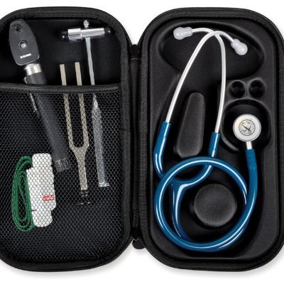 Hardcase opbergetui stethoscoop met extra opbergruimte, bordeauxrood