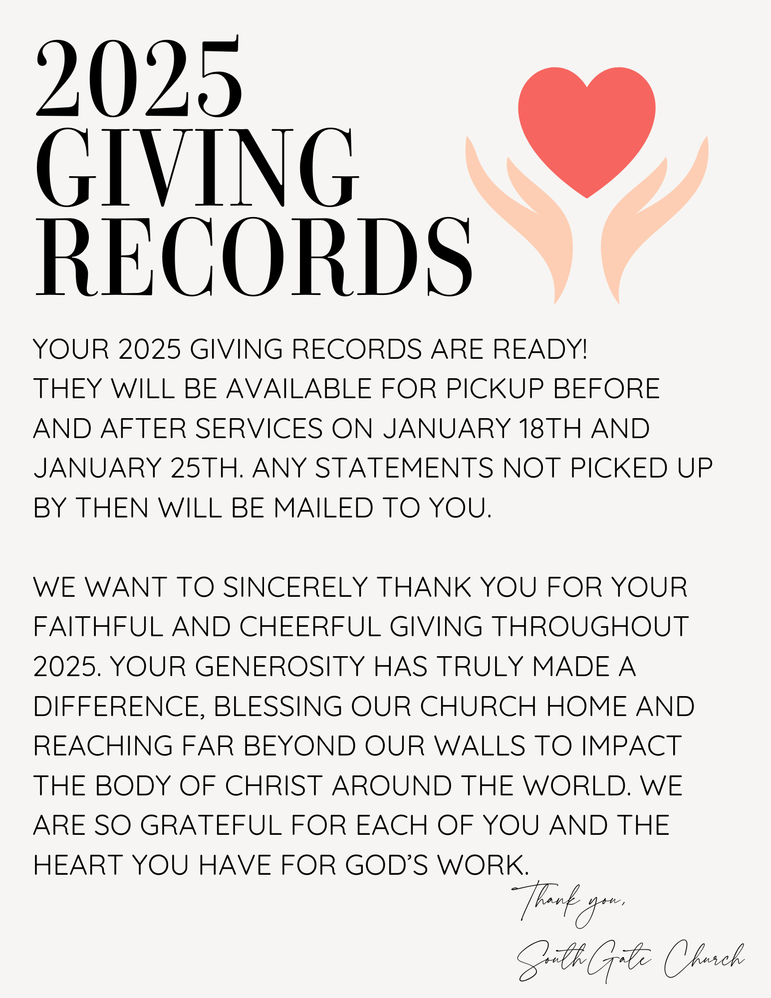 2025 Giving Records Are Available