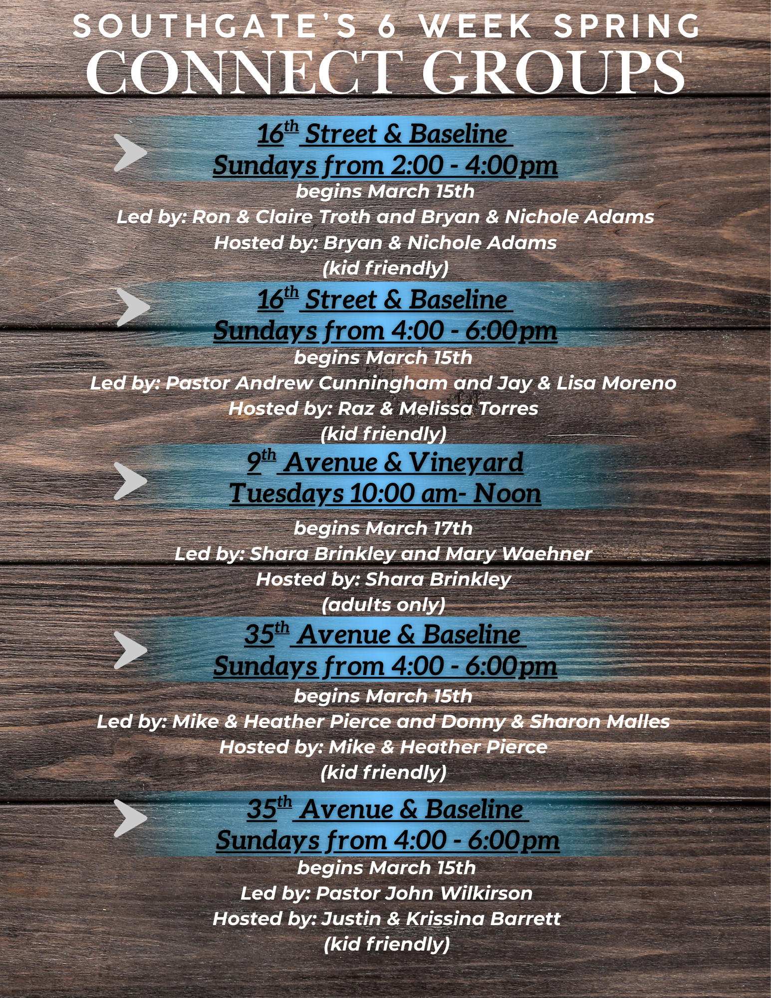 Sign up now for Spring Connect Group.