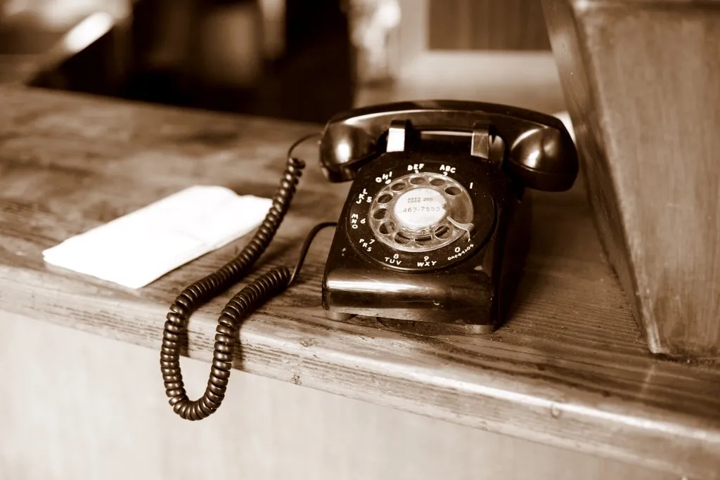 photo of landline rotary phone