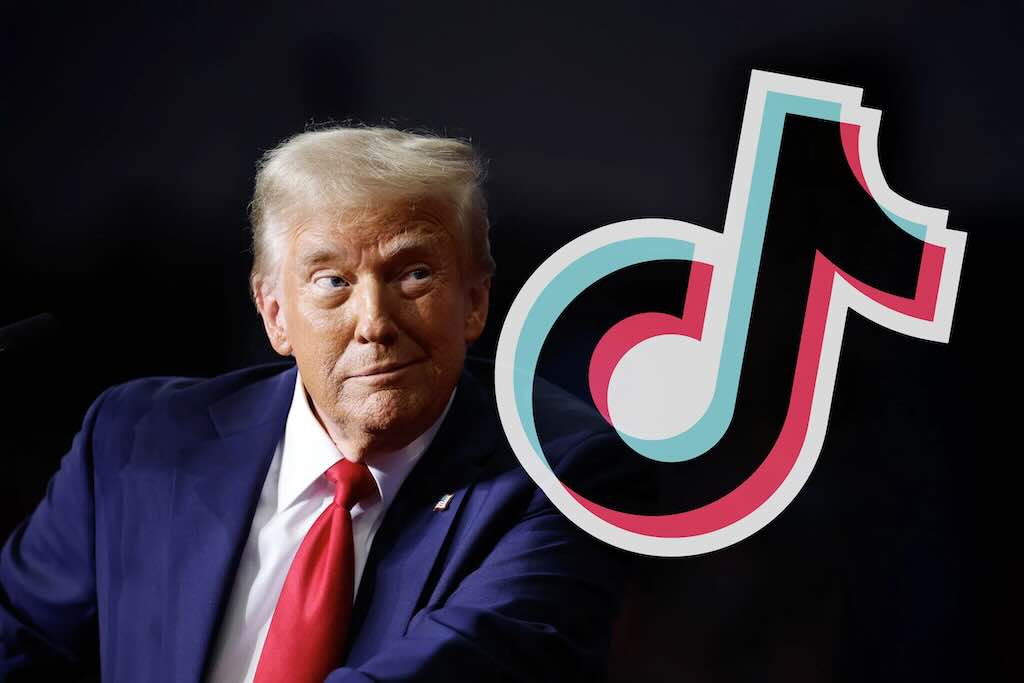 donald trump and tiktok logo