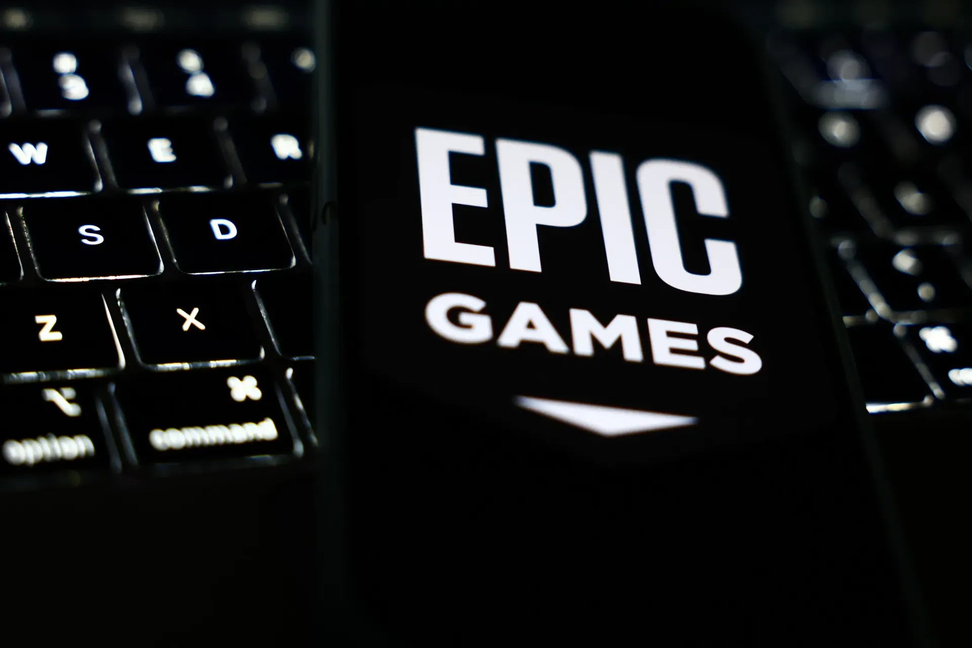 Epic Games header on keyboard