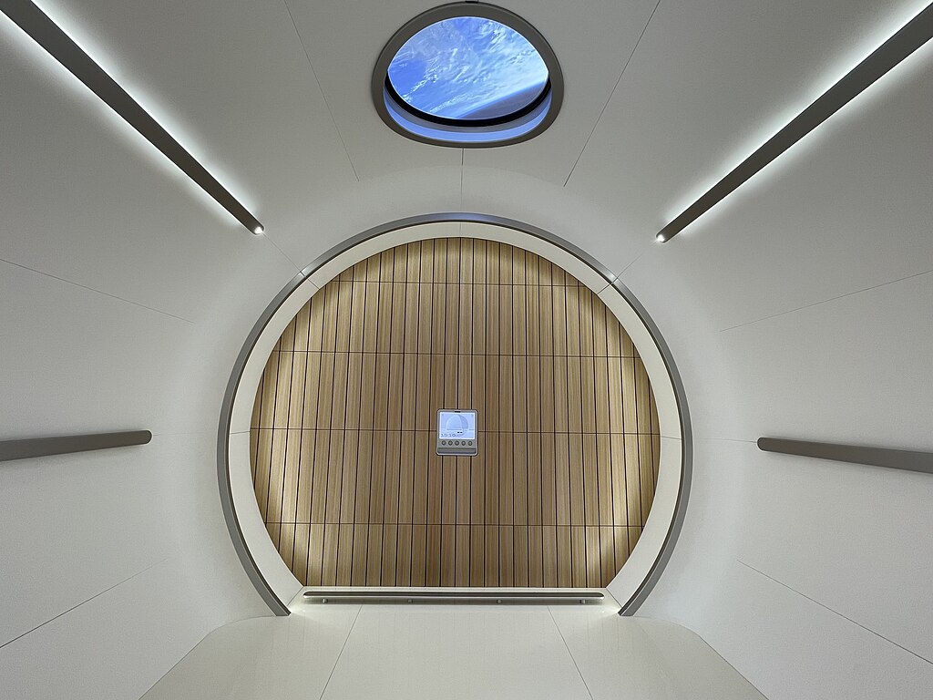 Mockup of the Haven-1 lab and payload facilities at the 2025 Space Symposium.