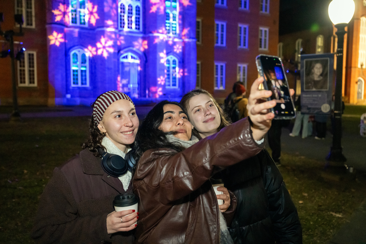 The F&M community gathered to celebrate during the Lighting of Old Main