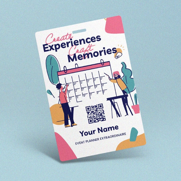 Personalized event name badges for conferences, hotel events, and travel expos.
