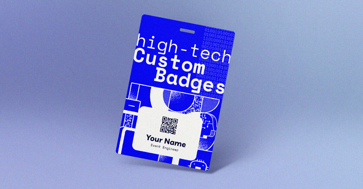 Custom Event Badges, conference lanyards, and badge sleeves for corporate conferences, promotional events, and trade shows within the technology industry.
