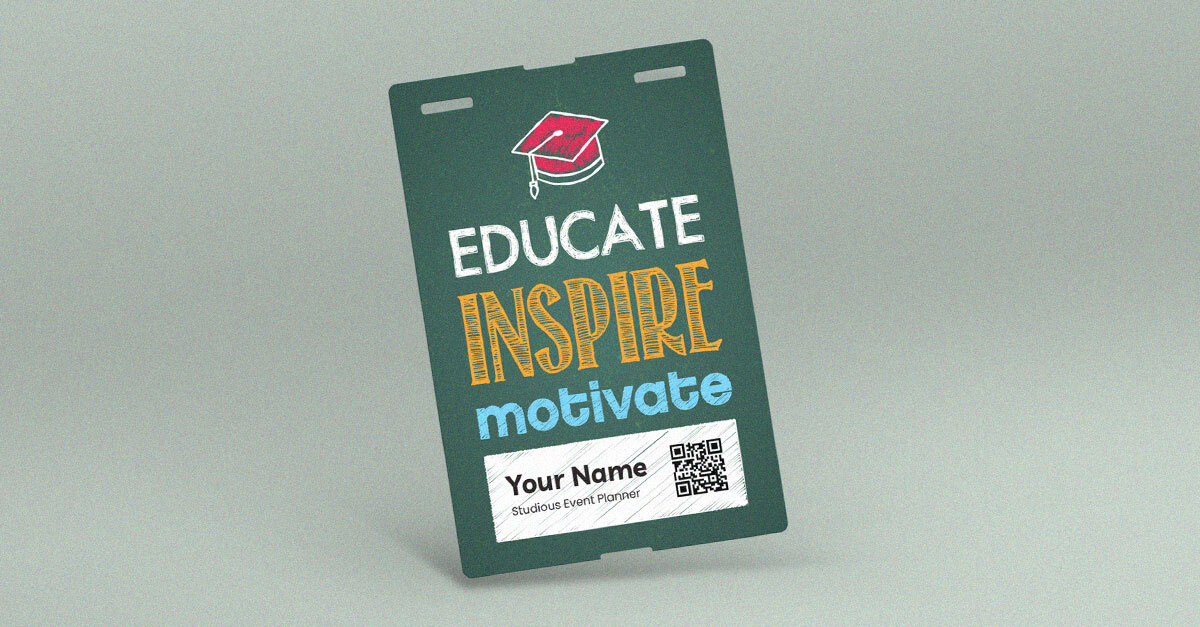 Custom Event Badges, conference lanyards, and badge sleeves for corporate conferences, promotional events, and trade shows within the education services industry.