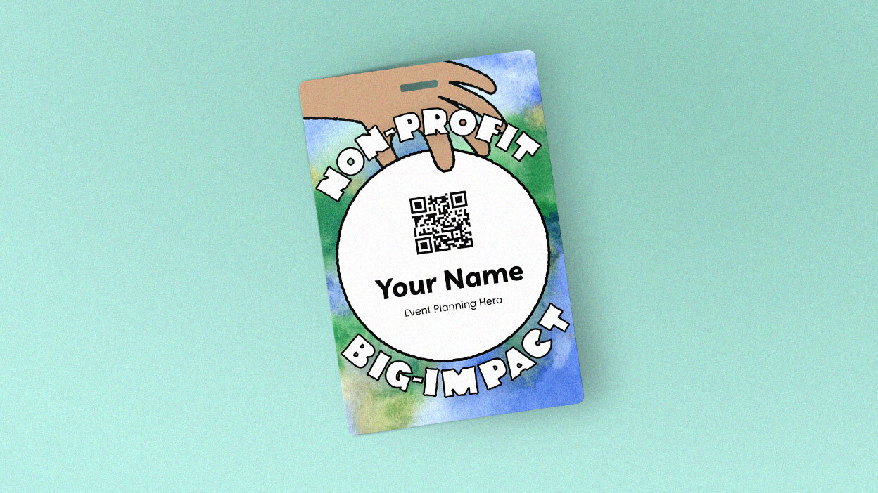 Custom Event Badges, conference lanyards, and badge sleeves for corporate conferences, promotional events, and trade shows  within the non-profit industry.