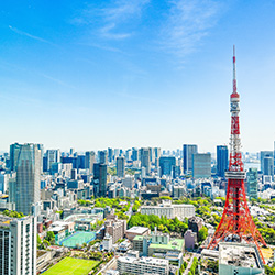 Aerial view of Tokyo, Japan.