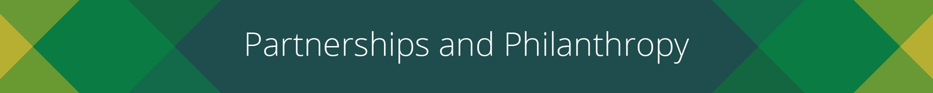 Partnerships and Philanthropy section banner