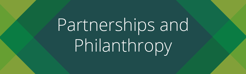 Partnerships and Philanthropy section banner