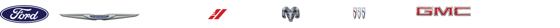 Brand Logos: Ford, Chrysler, Dodge, Jeep, Ram, Buick, GMC, Nissan, Cadillac Brand Logos: Ford, Chrysler, Dodge, Jeep, Ram, Buick, GMC, Nissan, Cadillac
